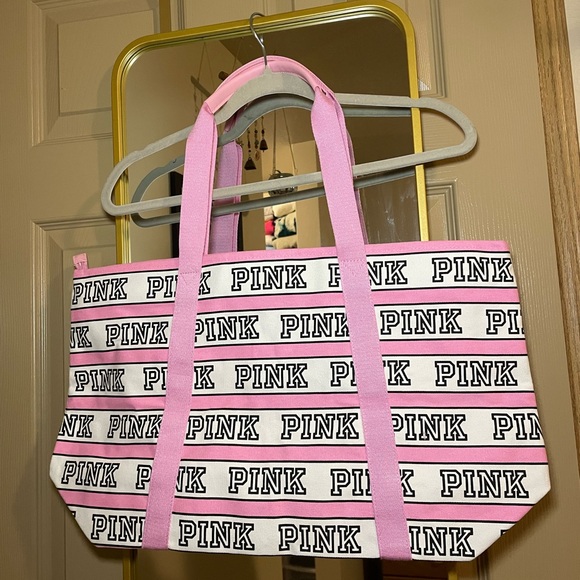 PINK Victoria's Secret Logo Tote in Pink and White - Picture 1 of 10